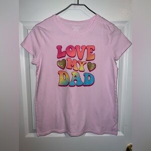 Girl’s sz 16 'Love My Dad' Rainbow Graphic Tee